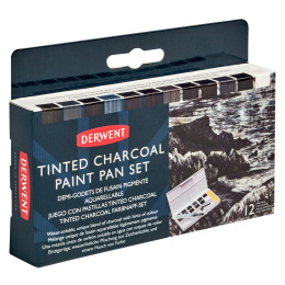 Tinted Charcoal Paint Pan Set 12 demi-godets dans le groupe Matériels d'artistes / Couleurs de l'artiste / Peinture aquarelle chez Pen Store (129568)