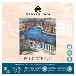 Bloc Aquarelle Portofino 100% Coton 300g Satin 15x15cm 20 Sheets dans le groupe Papiers & Blocs / Bloc Artiste / Papier pour aquarelle chez Pen Store (129681)