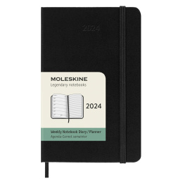 12M Weekly Notebook Hardcover Pocket Black dans le groupe Papiers & Blocs / Calendriers et agendas / Calendriers 12 mois chez Pen Store (130164)