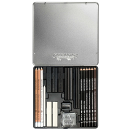 Black & White Box Ensemble de dessins Boîte en fer-blanc 25 pcs dans le groupe Matériels d'artistes / Craie et Graphite / Graphite et crayon à papier chez Pen Store (130583)