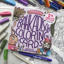 BahKadisch Coloring Cards Purple dans le groupe Loisirs créatifs / Livres / Album de coloriage pour les adultes chez Pen Store (131515)