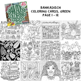 BahKadisch Coloring Cards Green dans le groupe Loisirs créatifs / Livres / Album de coloriage pour les adultes chez Pen Store (131516)