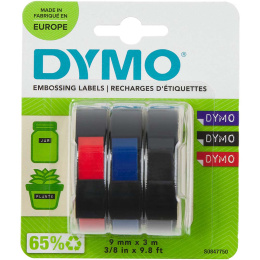 Embossing Label Tape 9mm x 3m Red/Blue/Black Lot de 3 dans le groupe Loisirs créatifs / Organiser / Labelwriter chez Pen Store (131723)