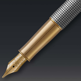 Sonnet Chiselled Silver Stylo-plume Fine dans le groupe Stylos / Stylo haute de gamme / Stylo à plume chez Pen Store (131974)