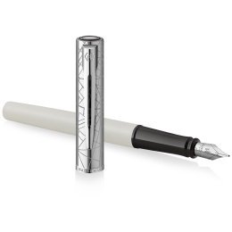 Allure Deluxe Metal & White Stylo-plume Fine dans le groupe Stylos / Stylo haute de gamme / Stylo à plume chez Pen Store (132015)