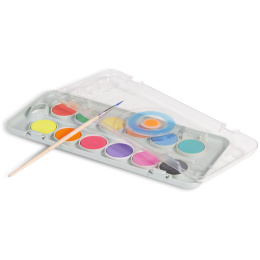 Aquarelle Lot de 12 Fluo+Metallic Ø30 + pinceau dans le groupe Kids / Hobby et Coleurs pour enfants / Peinture aquarelle pour les enfants chez Pen Store (132096)