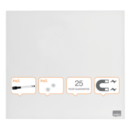 Tableau en verre Nobo 30x30 cm Blanc dans le groupe Loisirs créatifs / Organiser / Bureau à domicile chez Pen Store (132255)