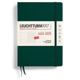 Calendrier 18M Weekly Planner & Notebook Hard Cover A5 Forest Green dans le groupe Papiers & Blocs / Calendriers et agendas / Calendriers 18 mois chez Pen Store (132568)