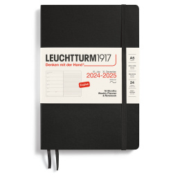 Calendrier 18M Weekly Planner & Notebook Soft Cover A5 Black dans le groupe Papiers & Blocs / Calendriers et agendas / Calendriers 18 mois chez Pen Store (132570)