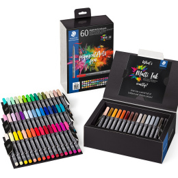 Pigment Arts Brush Pen ensemble de 60 dans le groupe Stylos / Crayons d'artistes / Feutres pinceaux chez Pen Store (132591)