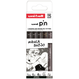 Pin Fineliner Manga Shojo Lot de 5 dans le groupe Stylos / Écrire / Feutres Fineliners chez Pen Store (132731)