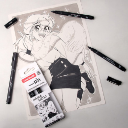 Pin Fineliner Manga Shojo Lot de 5 dans le groupe Stylos / Écrire / Feutres Fineliners chez Pen Store (132731)