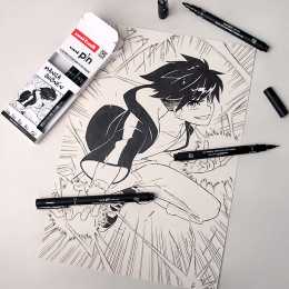 Pin Fineliner Manga Shonen Lot de 5 dans le groupe Stylos / Écrire / Feutres Fineliners chez Pen Store (132733)