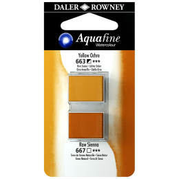 Aquarelle Half-pan Duo Yellow Ochre/Raw Sienna dans le groupe Matériels d'artistes / Couleurs de l'artiste / Peinture aquarelle / Aquarelle en godet chez Pen Store (132904)