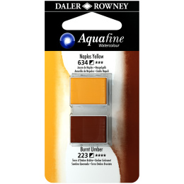Aquarelle Half-pan Duo Naples Yellow/Burnt Umber dans le groupe Matériels d'artistes / Couleurs de l'artiste / Peinture aquarelle / Aquarelle en godet chez Pen Store (132906)