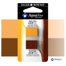 Aquarelle Half-pan Duo Naples Yellow/Burnt Umber dans le groupe Matériels d'artistes / Couleurs de l'artiste / Peinture aquarelle / Aquarelle en godet chez Pen Store (132906)