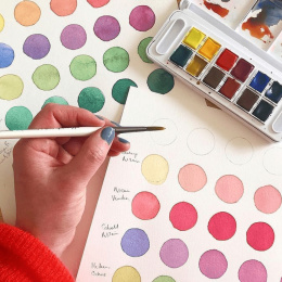 Peinture aquarelle Travel 12 demi-godets dans le groupe Matériels d'artistes / Couleurs de l'artiste / Peinture aquarelle / Aquarelle en godet chez Pen Store (132936)