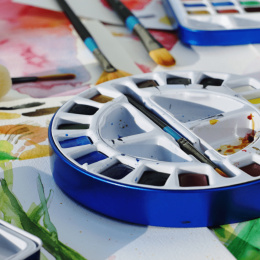Peinture aquarelle Travel Tin 18 demi-godets dans le groupe Matériels d'artistes / Couleurs de l'artiste / Peinture aquarelle / Aquarelle en godet chez Pen Store (132937)