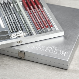 Silver Box coffret de dessin en bois 17 pièces dans le groupe Matériels d'artistes / Craie et Graphite / Graphite et crayon à papier chez Pen Store (133050)