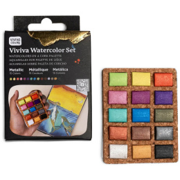 Peinture Aquarelle Metallic 15 couleurs dans le groupe Matériels d'artistes / Couleurs de l'artiste / Peinture aquarelle chez Pen Store (133837)