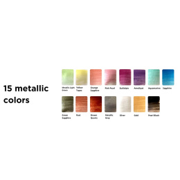 Peinture Aquarelle Metallic 15 couleurs dans le groupe Matériels d'artistes / Couleurs de l'artiste / Peinture aquarelle chez Pen Store (133837)