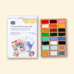 Peinture Aquarelle DeLuxe 24 couleurs dans le groupe Matériels d'artistes / Couleurs de l'artiste / Peinture aquarelle chez Pen Store (133838)