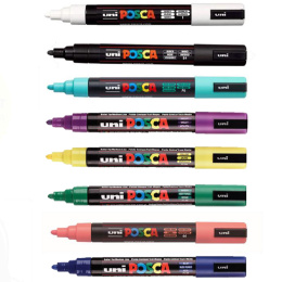 Posca Pouch PC-5M Limited Edition Ensemble de 8 dans le groupe Stylos / Crayons d'artistes / Marqueurs acryliques chez Pen Store (133849)