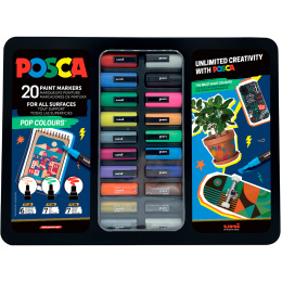 Posca Pop Colours Ensemble de 20 dans le groupe Stylos / Crayons d'artistes / Marqueurs acryliques chez Pen Store (133850)