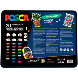 Posca Pop Colours Ensemble de 20 dans le groupe Stylos / Crayons d'artistes / Marqueurs acryliques chez Pen Store (133850)