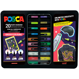 Posca Groovy Colours Ensemble de 20 dans le groupe Stylos / Crayons d'artistes / Marqueurs acryliques chez Pen Store (133851)