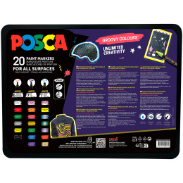 Posca Groovy Colours Ensemble de 20 dans le groupe Stylos / Crayons d'artistes / Marqueurs acryliques chez Pen Store (133851)