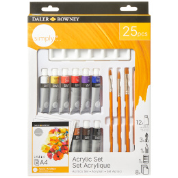 Simply Set d'acrylique 25 pcs dans le groupe Matériels d'artistes / Couleurs de l'artiste / Peinture acrylique chez Pen Store (133861)