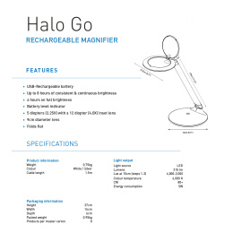 Halo Go Rechargeable Magnifier Lamp dans le groupe Loisirs créatifs / Accessoires Hobby / L'illumination chez Pen Store (134061)