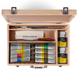 Galeria Acrylic Wooden Box 15-set dans le groupe Matériels d'artistes / Couleurs de l'artiste / Peinture acrylique chez Pen Store (134067)