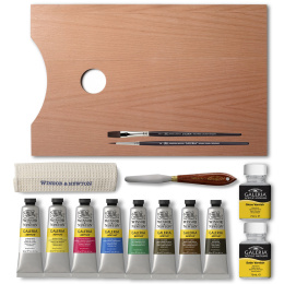 Galeria Acrylic Wooden Box 15-set dans le groupe Matériels d'artistes / Couleurs de l'artiste / Peinture acrylique chez Pen Store (134067)