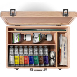 Winton Oil Wooden Box Ensemble de 16 dans le groupe Matériels d'artistes / Couleurs de l'artiste / Peintures à l'huile chez Pen Store (134068)