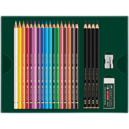 Polychromos & Pitt Graphite Mat Set 17 Crayons de couleur + 4 Crayons graphite dans le groupe Stylos / Crayons d'artistes / Crayons de couleurs chez Pen Store (134069)