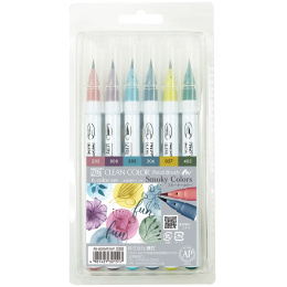 Clean Color Real Brush set Lot de 6 Smokey Colors dans le groupe Stylos / Crayons d'artistes / Feutres pinceaux chez Pen Store (134110)