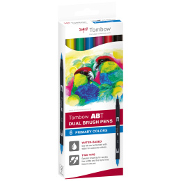  ABT Dual Brush pen  Lot de 6 Basic dans le groupe Stylos / Crayons d'artistes / Feutres pinceaux chez Pen Store (134111)