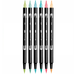  ABT Dual Brush pen  Lot de 6 Candy dans le groupe Stylos / Crayons d'artistes / Feutres pinceaux chez Pen Store (134114)