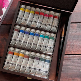 Horadam Aquarell Wooden Box 24x15 ml dans le groupe Matériels d'artistes / Couleurs de l'artiste / Peinture aquarelle chez Pen Store (134340)