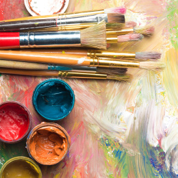 Set acrylique 24 couleurs (59 ml) + 12 pinceaux dans le groupe Matériels d'artistes / Couleurs de l'artiste / Peinture acrylique chez Pen Store (134423)