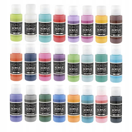 Set acrylique 24 couleurs (59 ml) + 12 pinceaux dans le groupe Matériels d'artistes / Couleurs de l'artiste / Peinture acrylique chez Pen Store (134423)