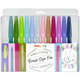 Brush Sign Pen Lot de 12 Pastel dans le groupe Stylos / Crayons d'artistes / Feutres chez Pen Store (134577)