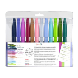 Brush Sign Pen Lot de 12 Pastel dans le groupe Stylos / Crayons d'artistes / Feutres chez Pen Store (134577)