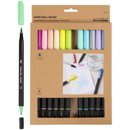 Feutres pour aquarelle Two-Tip Brush Lot de 12 dans le groupe Stylos / Crayons d'artistes / Feutres pinceaux chez Pen Store (134825)