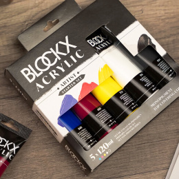 Peinture acrylique Primaries 5x120 ml dans le groupe Matériels d'artistes / Couleurs de l'artiste / Peinture acrylique chez Pen Store (134965)