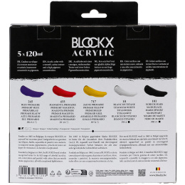 Peinture acrylique Primaries 5x120 ml dans le groupe Matériels d'artistes / Couleurs de l'artiste / Peinture acrylique chez Pen Store (134965)