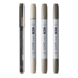 Ciao Shade Set Dark Warm Gray Lot de 4 dans le groupe Stylos / Crayons d'artistes / Feutres d'illustrations chez Pen Store (135144)