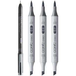 Ciao Shade Set Dark Cool Gray Lot de 4 dans le groupe Stylos / Crayons d'artistes / Feutres d'illustrations chez Pen Store (135146)